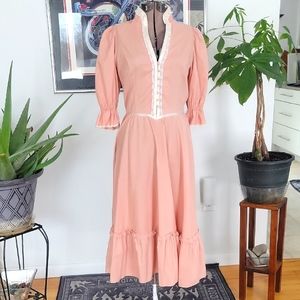 Gunne Sax Dress, Peach, 13, Vintage, EUC